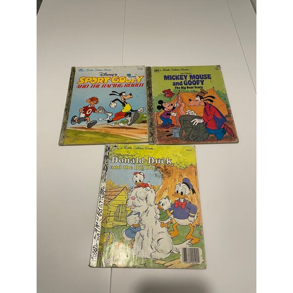 Vintage Disney Little Golden Books Set of 3 Hardcover Books - Picture 1 of 7